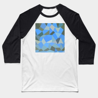 Bondi Blue Abstract Low Polygon Background Baseball T-Shirt